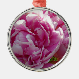 Pink Peony photo cottage farmhouse floral garden Metal Ornament