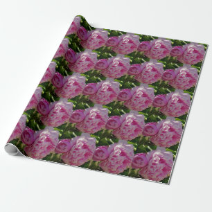 Pink Peony photo cottage farmhouse floral garden Wrapping Paper
