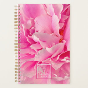 Pink Peony Photo - Monogrammed Planner