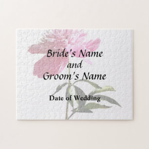 Pink Peony Profile Wedding Products Jigsaw Puzzle