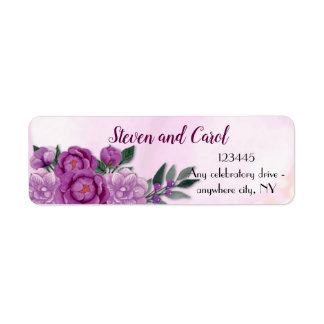 Pink peony Return Address  Return Address Label