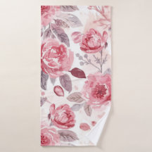 Pink Peony Rose Watercolor Floral Garden