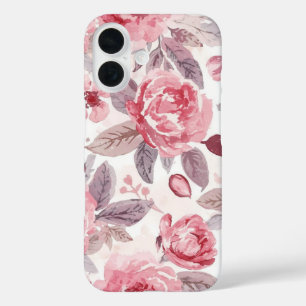 Pink Peony Rose Watercolor Floral Garden iPhone 16 Case