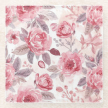 Pink Peony Rose Watercolor Floral Garden
