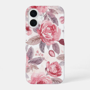 Pink Peony Rose Watercolor Floral Garden iPhone 16 Case