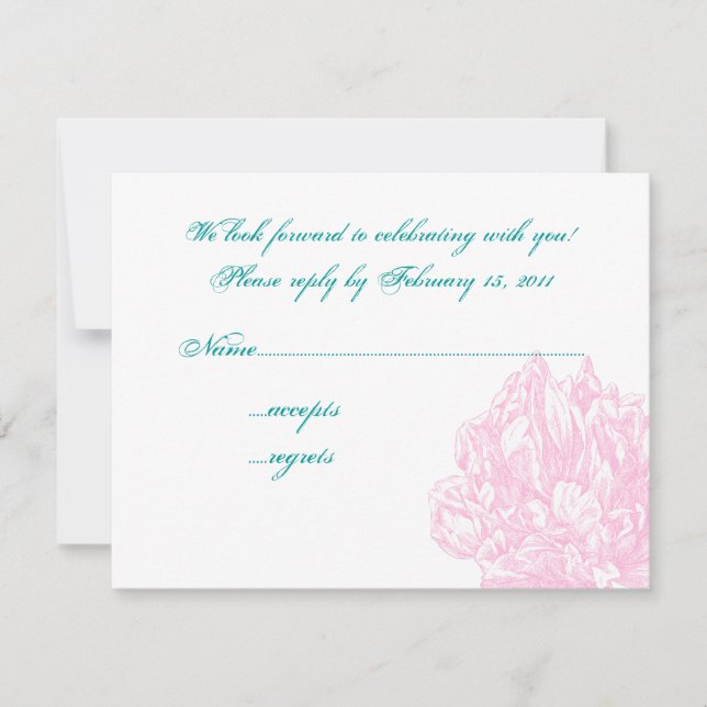 Pink Peony RSVP Card (Front)