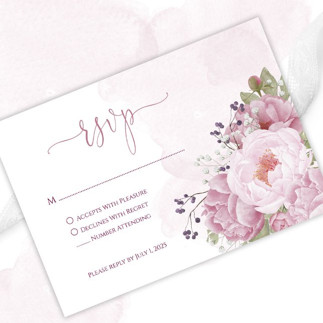 Pink Peony RSVP Cards (Creator Uploaded)