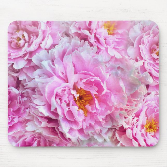 Pink Peony Summer Floral Bouquet  Mouse Pad (Front)