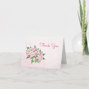 Pink Peony Thank You Card