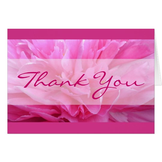 Pink Peony Thank You Card