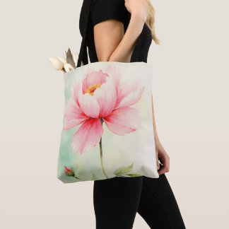 Pink Peony Tote Bag