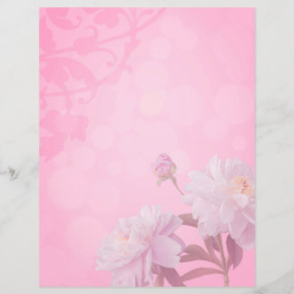 Pink peony unlined journal scrapbook page
