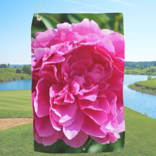 Pink Peony Upload Your Own Photo Custom Picture Golf Towel