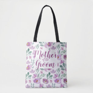 Pink Peony watercolor floral all-over pattern Tote