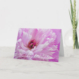 Pink Peony Wedding Acceptance Card