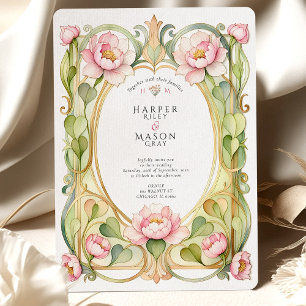Pink Peony Wedding Invitation