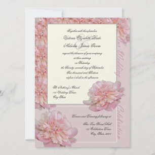 Pink Peony Wedding Invitation