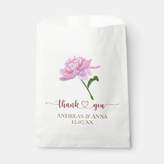  Pink Peony Wedding Thank You Favour Bag