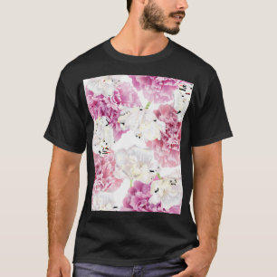 Pink Peony White Tulip Vintage T-Shirt