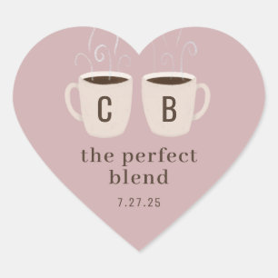 Pink Perfect Blend Couple Mugs Favour Heart Sticke Heart Sticker