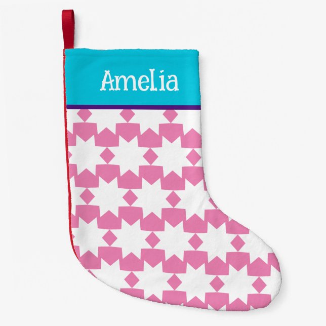 Pink Perfection Customised Christmas Stocking (Front)
