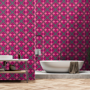 Pink Perfection Mud Cloth Inspired Beautiful Wallpaper