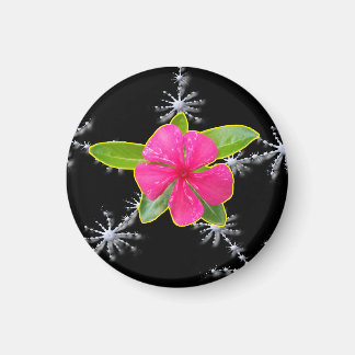 Pink Periwinkle Fractal Splash Magnet