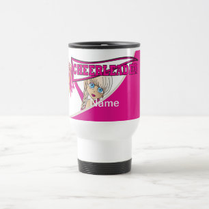 Pink Personalise Cheerleader Travel Mug