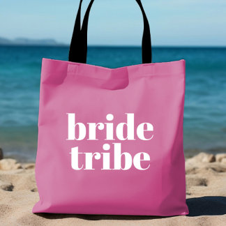 Pink Personalised Bachelorette Bride Tribe Tote Bag