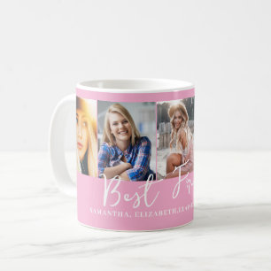 Pink Personalised Best Friends Photo Coffee Mug