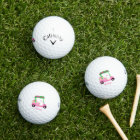 Pink Personalised Custom Golf Cart Clubs Name