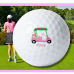 Pink Personalised Custom Golf Cart Clubs Name Golf Balls<br><div class="desc">A fun unique golf cart -- pink and green -- tastefully done -- ready to run the course -- golf ball --This is a great gift for all golf lovers -- fun / attractive / unique. Personalise it with your/her first name. If you have any design questions or a special...</div>
