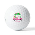 Pink Personalised Custom Golf Cart Clubs Name