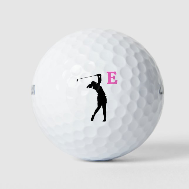 Pink Personalised Custom Monogram Golf Balls (Front)