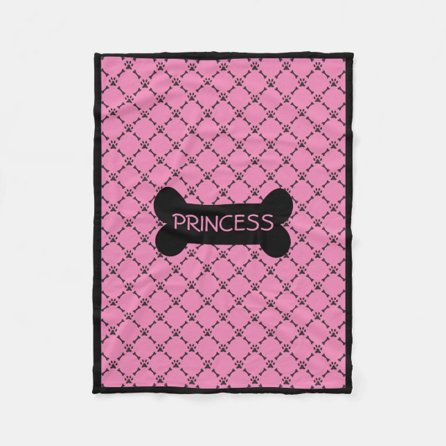 Pink Personalised Doggie Blanket (Front)