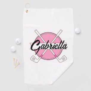 Pink Personalised Golf Monogram  Towel