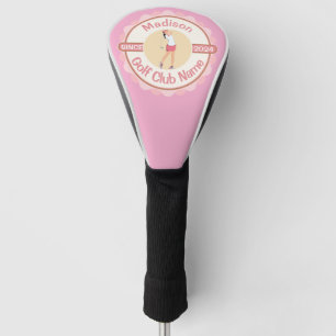 Pink Personalised Ladies Club Name Golf Head Cover