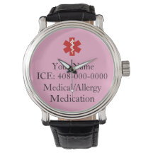 Pink Personalised Medical ID