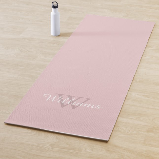 Pink Personalised Monogram Custom Name and Initial Yoga Mat (In Situ)