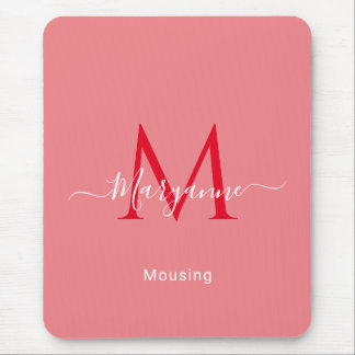 Pink Personalised Monogram Mouse Pad