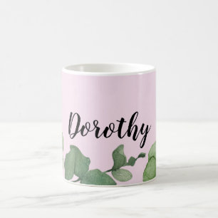 Pink Personalised Mug, Whimsical Romantic Coffee Mug