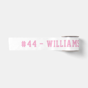 Pink Personalised Name and Number Homecoming Satin Ribbon
