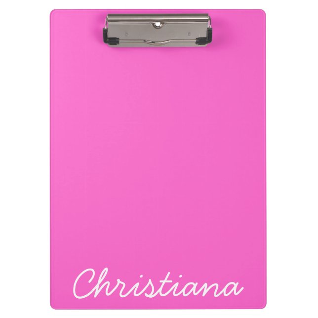 Pink Personalised Name Clipboard (Front)