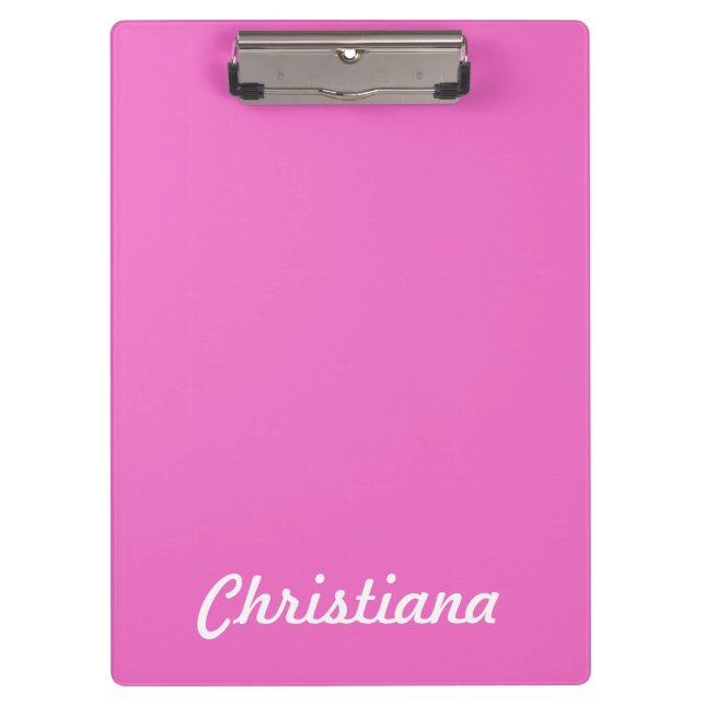 Pink Personalised Name Clipboard (Front)