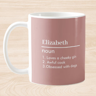 Pink Personalised Name Definition Mug