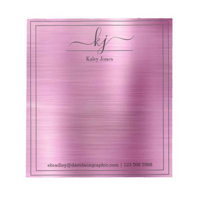 Pink Personalised Name | From The Desk Of Notepad (Front)