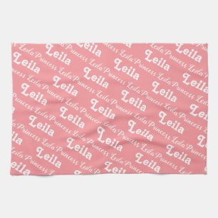 Pink Personalised name towel