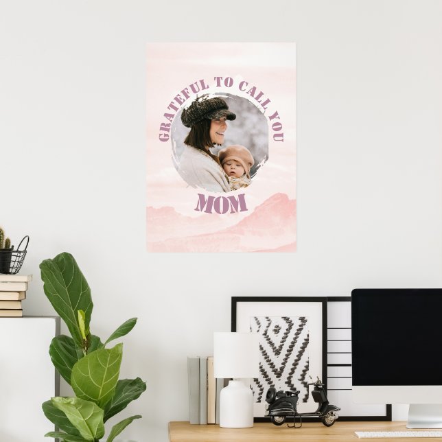 Pink Personalised Poster for Mum (Home Office)