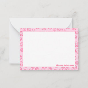 Pink Personalised Preppy Note Cards