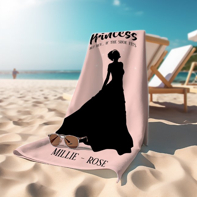 Pink Personalised Princess | If The Shoe Fits Bath Towel (Creator Uploaded)
